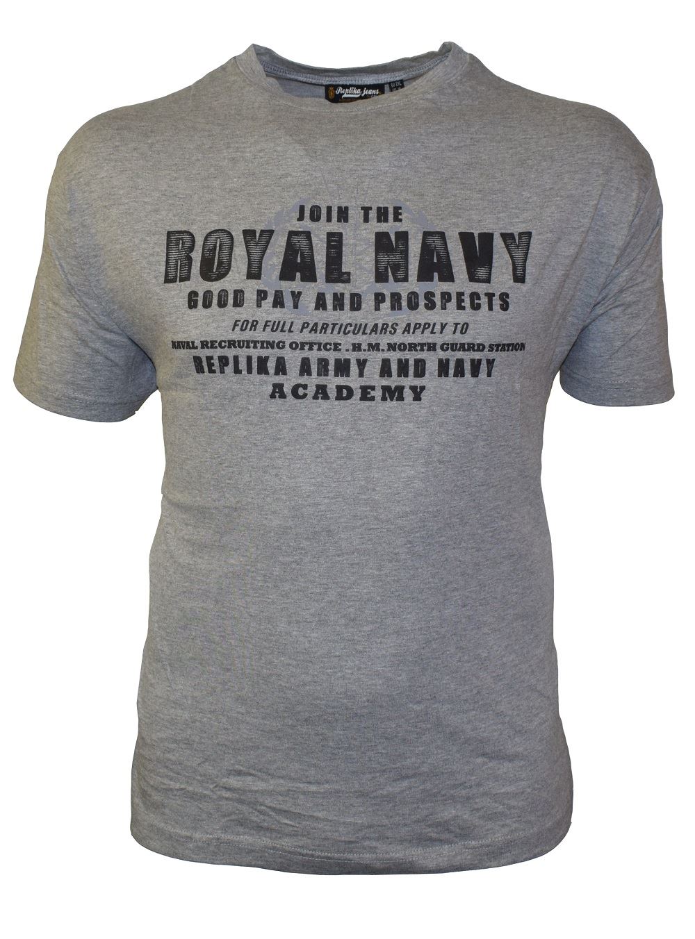 Replika Pure Premium Cotton Printed Tee "Join The Royal Navy"