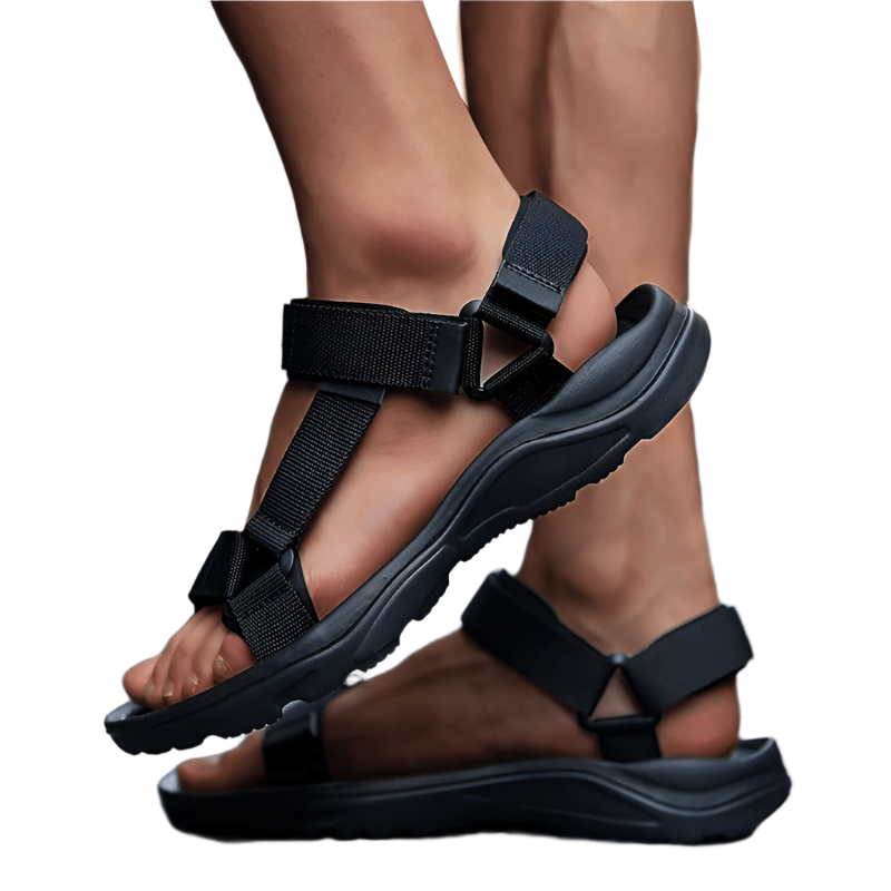 Men's Breathable Fabric Upper & Mesh Lining, Adjustable Straps with Buckles, Lightweight EVA Sole Sandals
