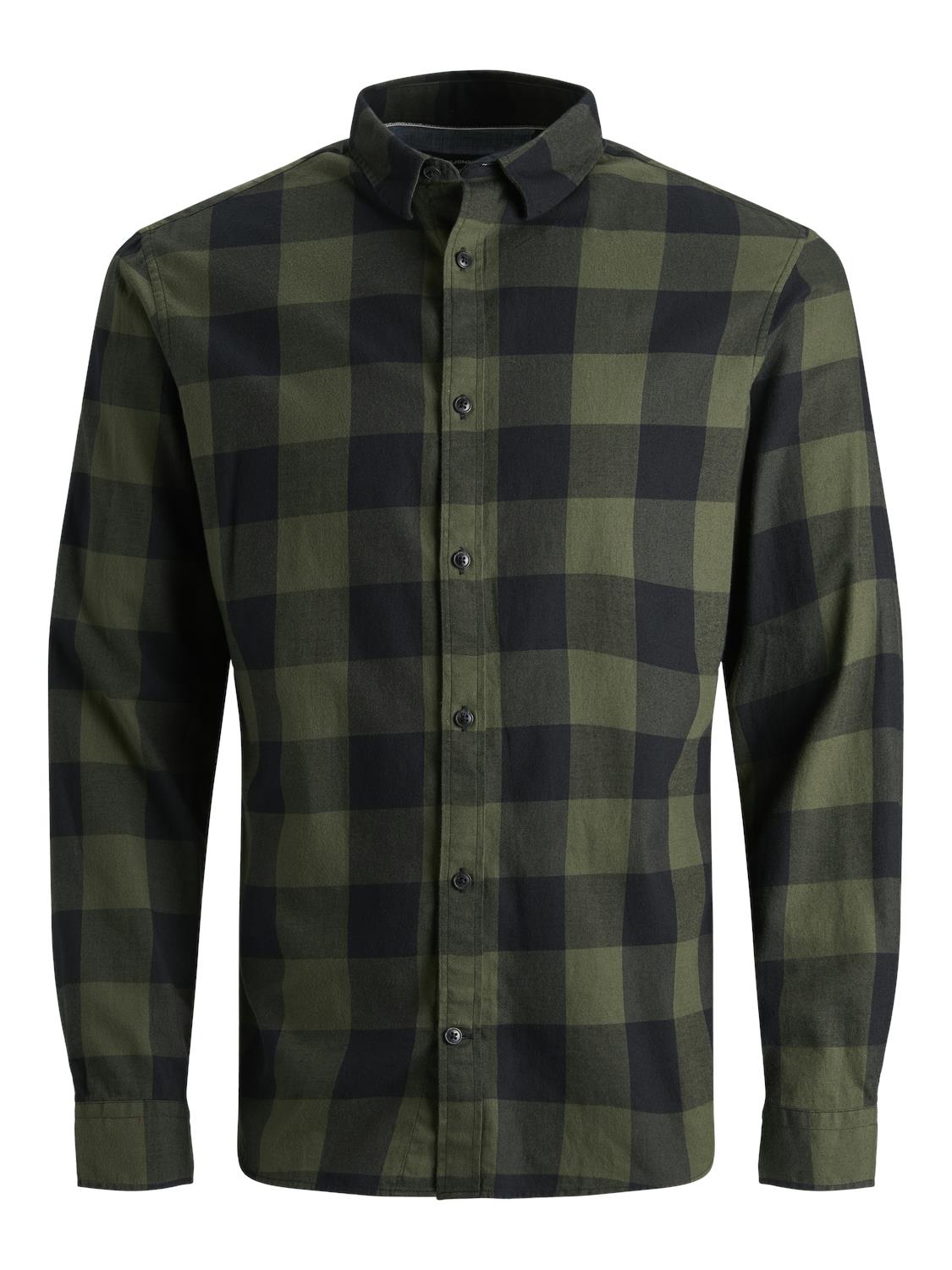 Jack & Jones Twill Checked Shirt With Long Sleeves For Men (JJEGINGHAM) in 5 Colours, L-XL