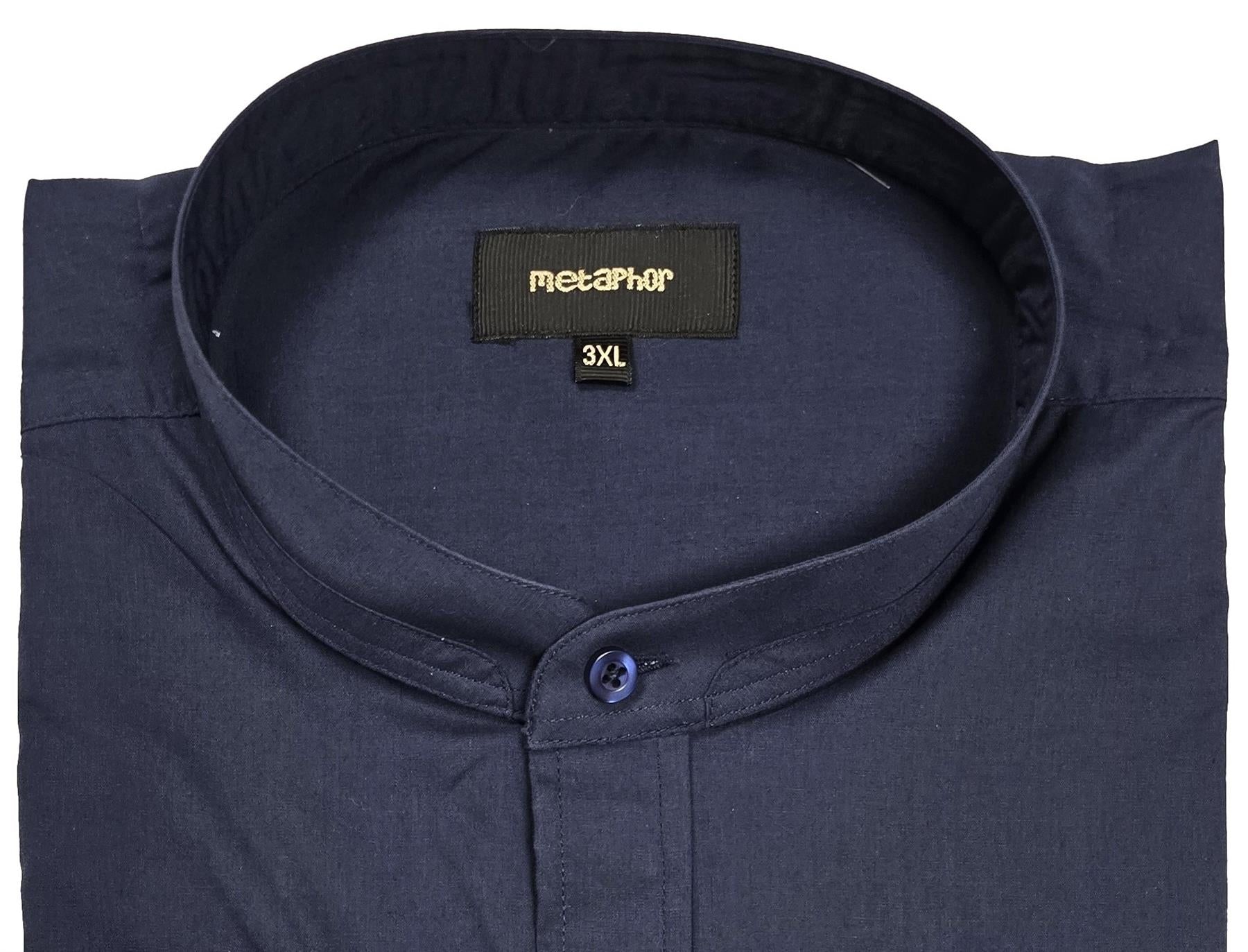 Metaphor Mens Big Size Poly Cotton Long Sleeve Grandad Shirt (155615) 2XL - 8XL