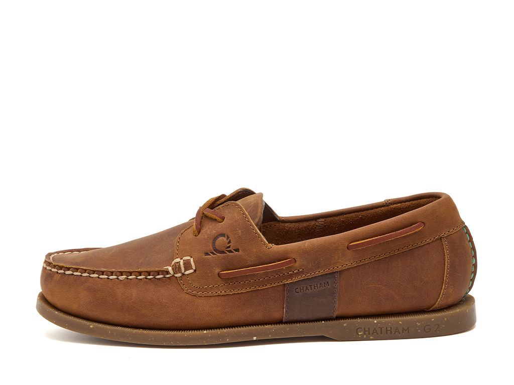Chatham Leather Sustainable Deck Shoes For Men - Java II G2 in Walnut, 6-15
