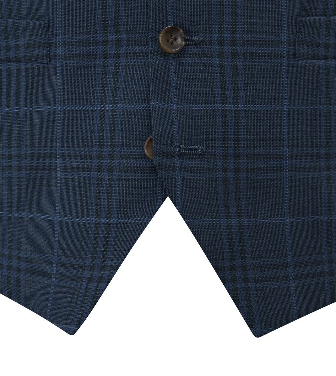 Skopes Spencer Suit Tailored Fit Waistcoat For Men in Navy Check, 34R-62R