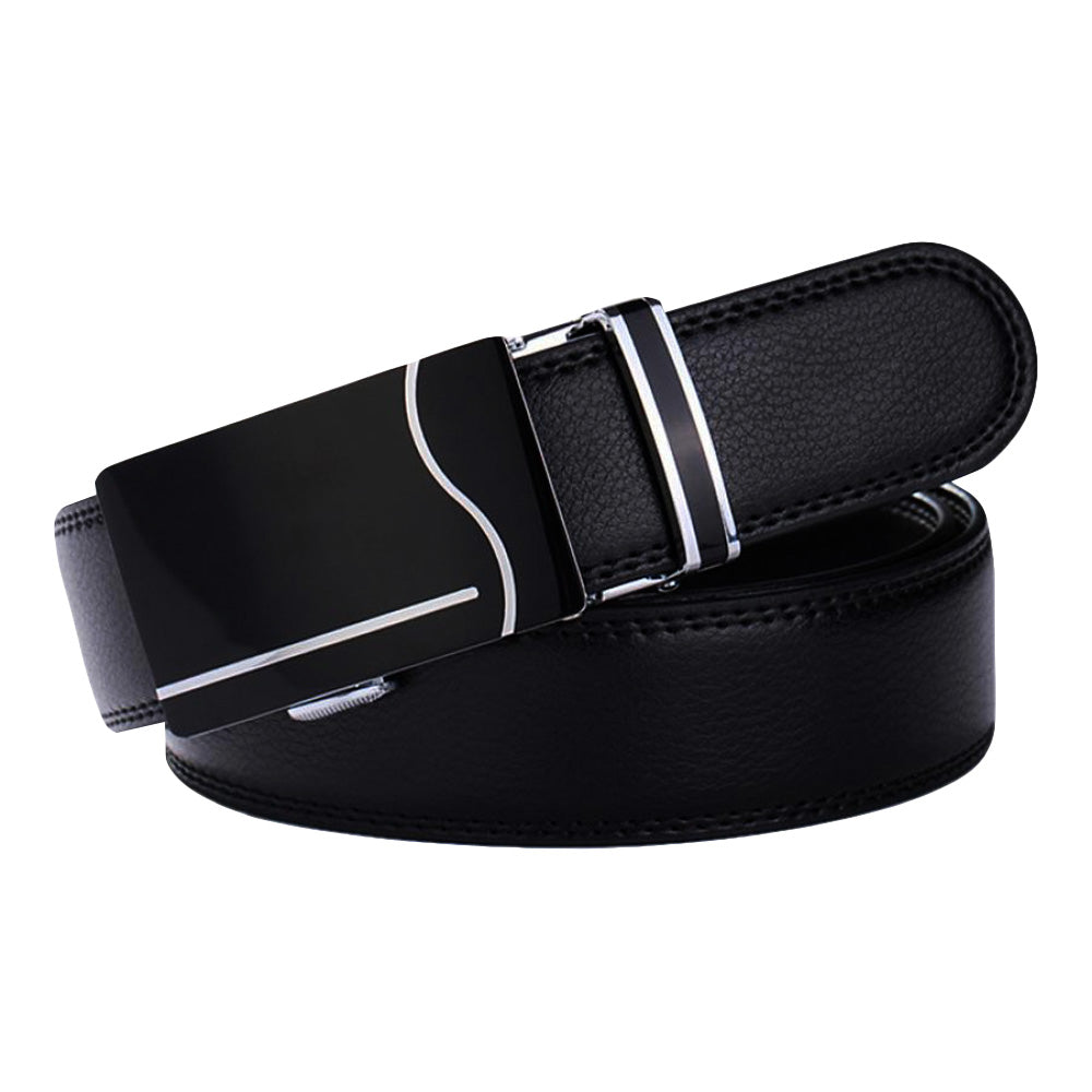 QHA Mens Ratchet Leather Belt Automatic Buckle 35mm Wide Q42