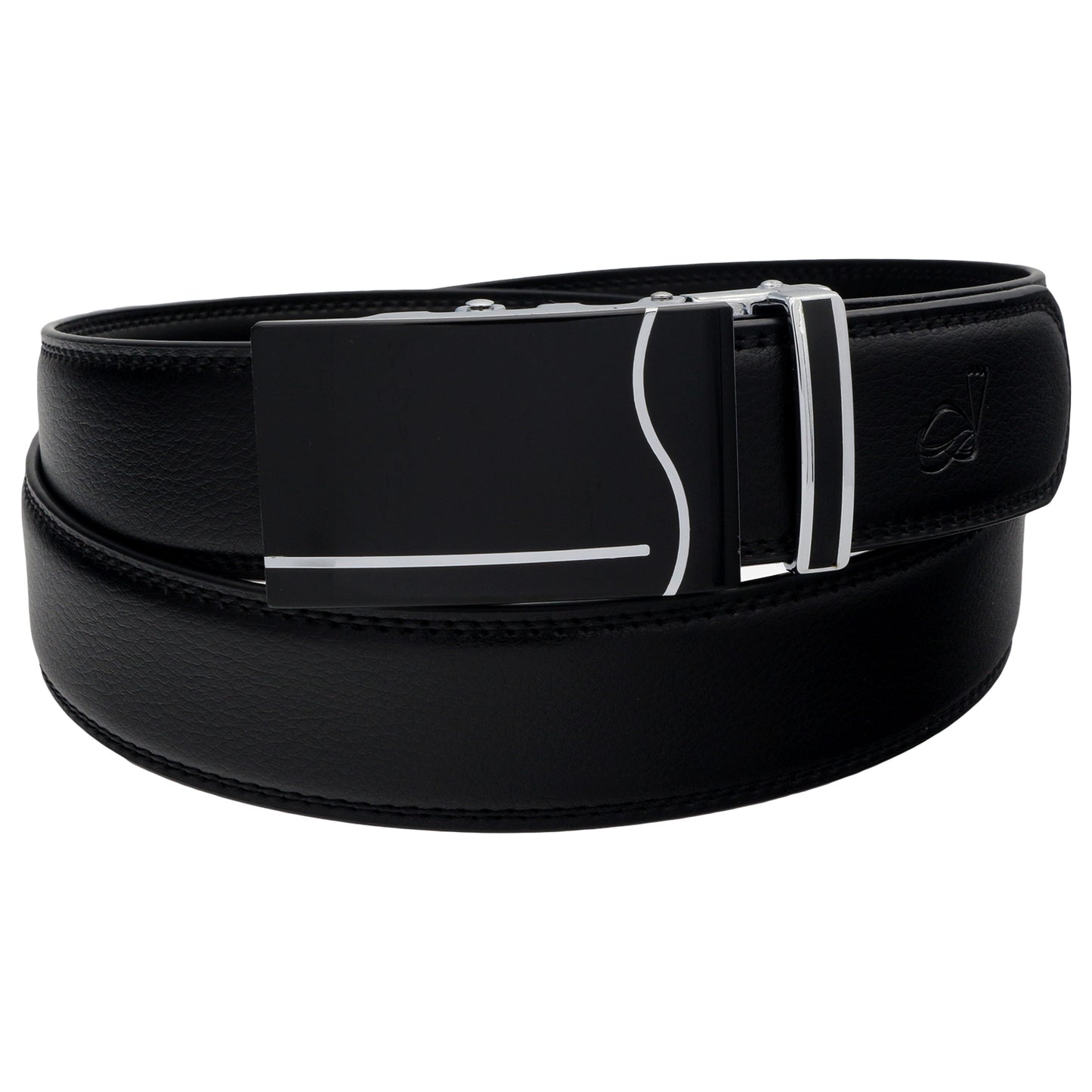 QHA Mens Ratchet Leather Belt Automatic Buckle 35mm Wide Q42