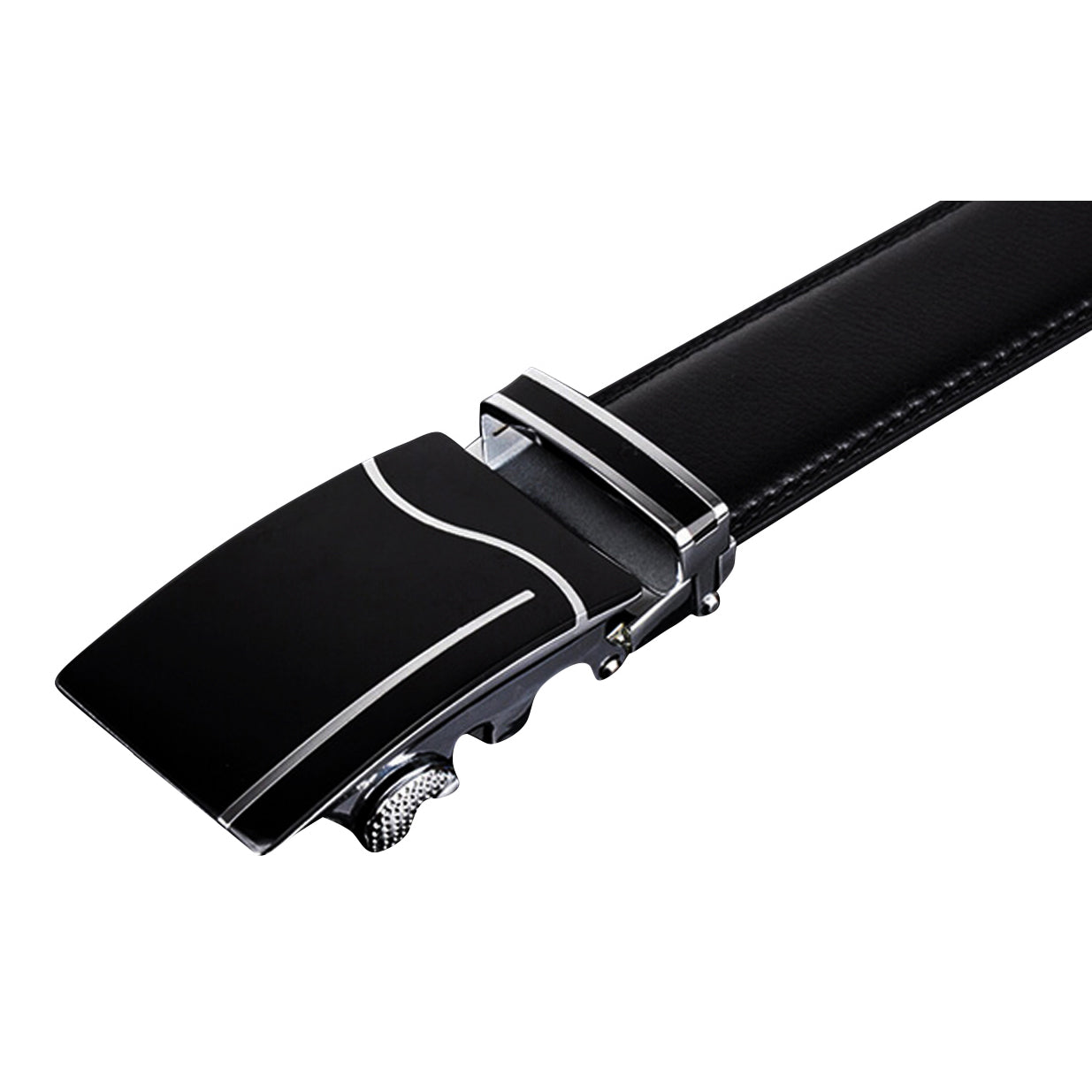 QHA Mens Ratchet Leather Belt Automatic Buckle 35mm Wide Q42