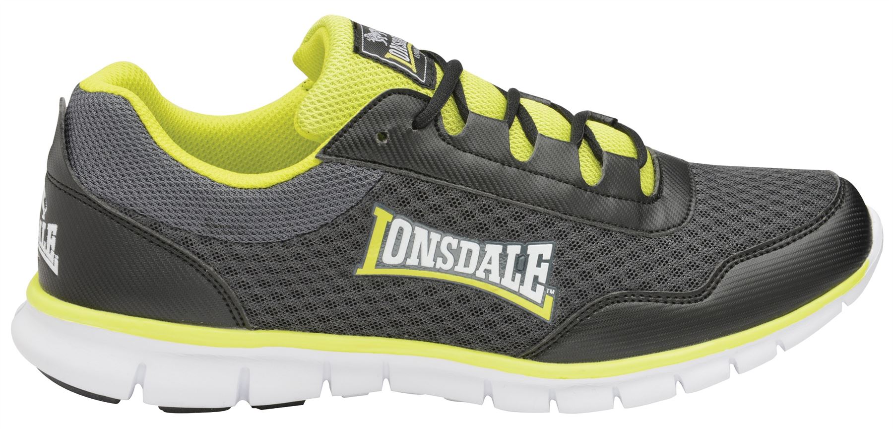 Lonsdale Men's Southwick Light Weight Trainer in Charcoal/Black/Volt
