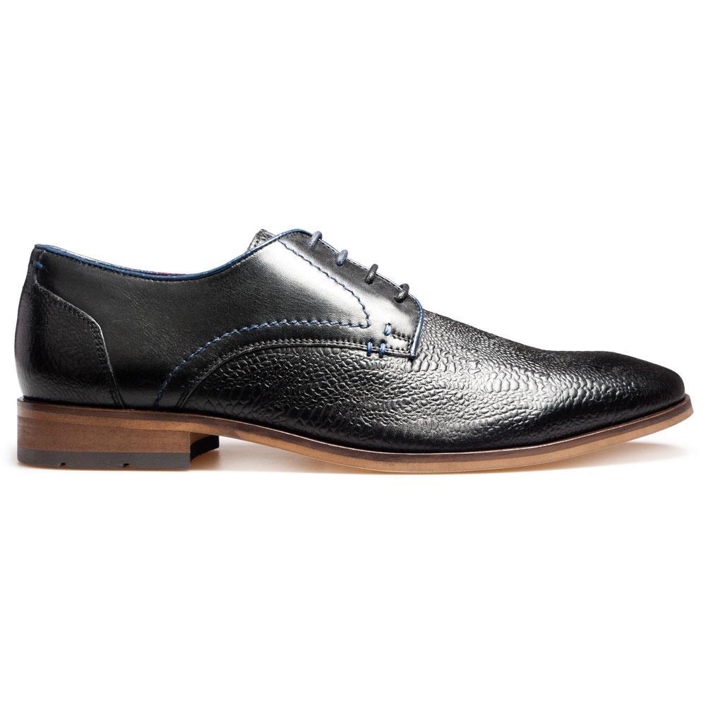 Paul O Donnell Mens Premium Embossed Leather Black Lace Up Shoes (Chicago)
