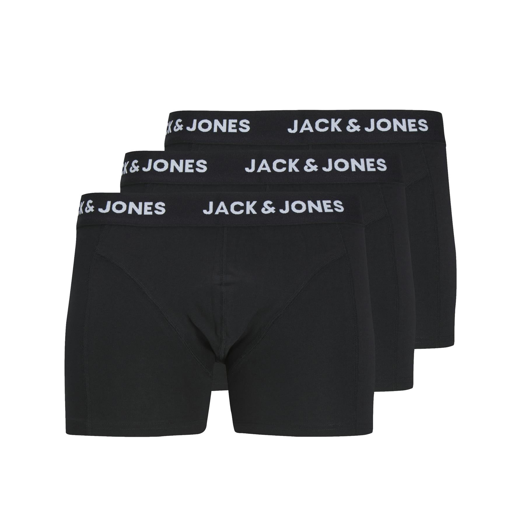 Jack & Jones Trunks 3 Pack For Men in Black (JACANTHONY) in Black, M-XL