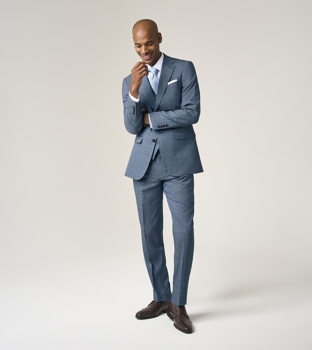 Skopes Tailored Fit Anthony Suit Jacket For Men in Blue Check, 36S-62L