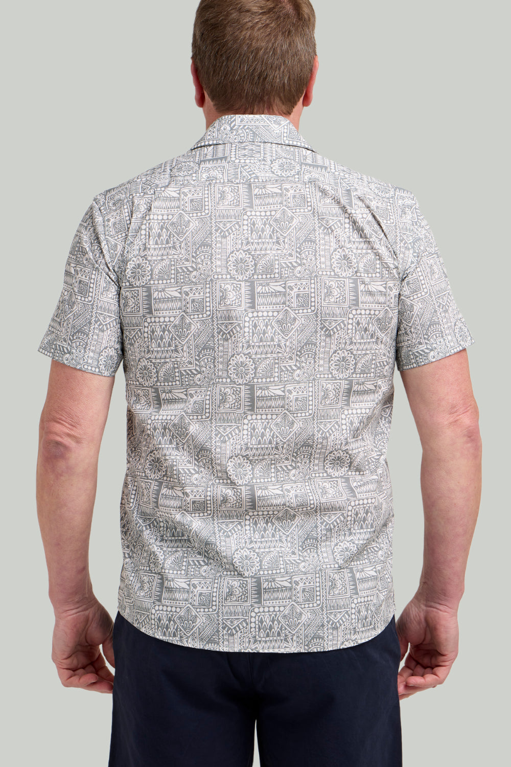 Double TWO Aztec Print Short Sleeve Shirt For Men in 2 Colours, M-5XL