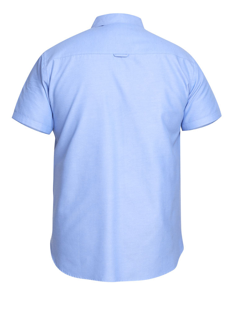 D555 Men's Plus Size JAMES Oxford Short Sleeve Shirt in 5 Colours 2XL to 8XL