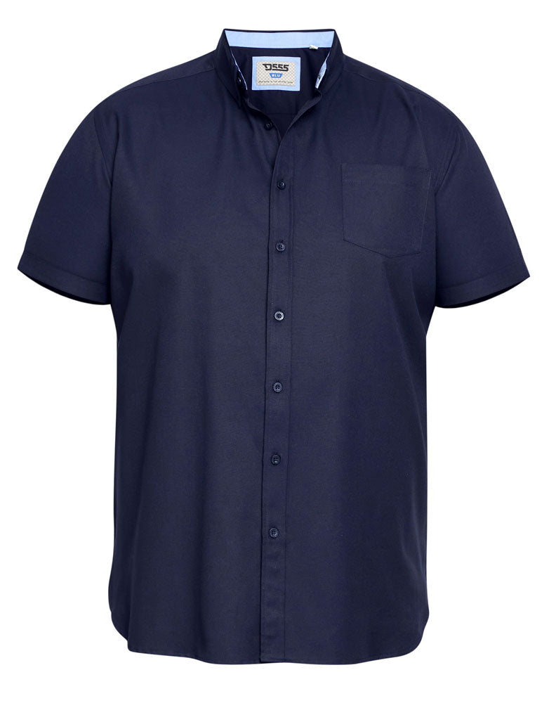 D555 Men's Plus Size JAMES Oxford Short Sleeve Shirt in 5 Colours 2XL to 8XL