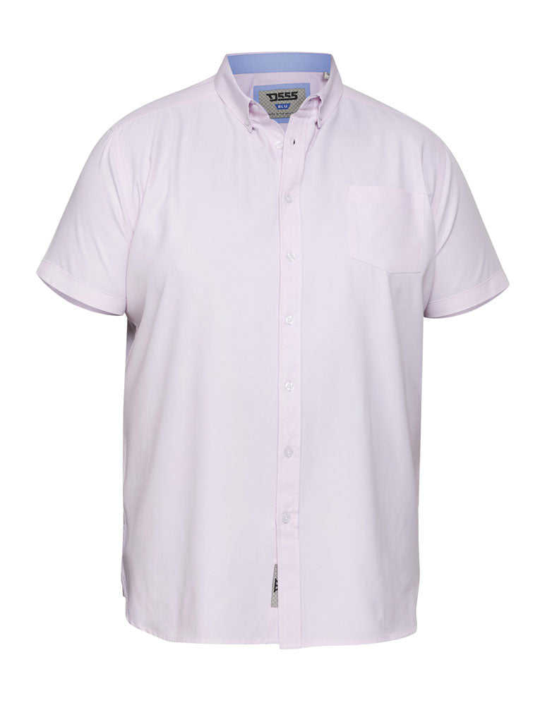 D555 Men's Plus Size JAMES Oxford Short Sleeve Shirt in 5 Colours 2XL to 8XL