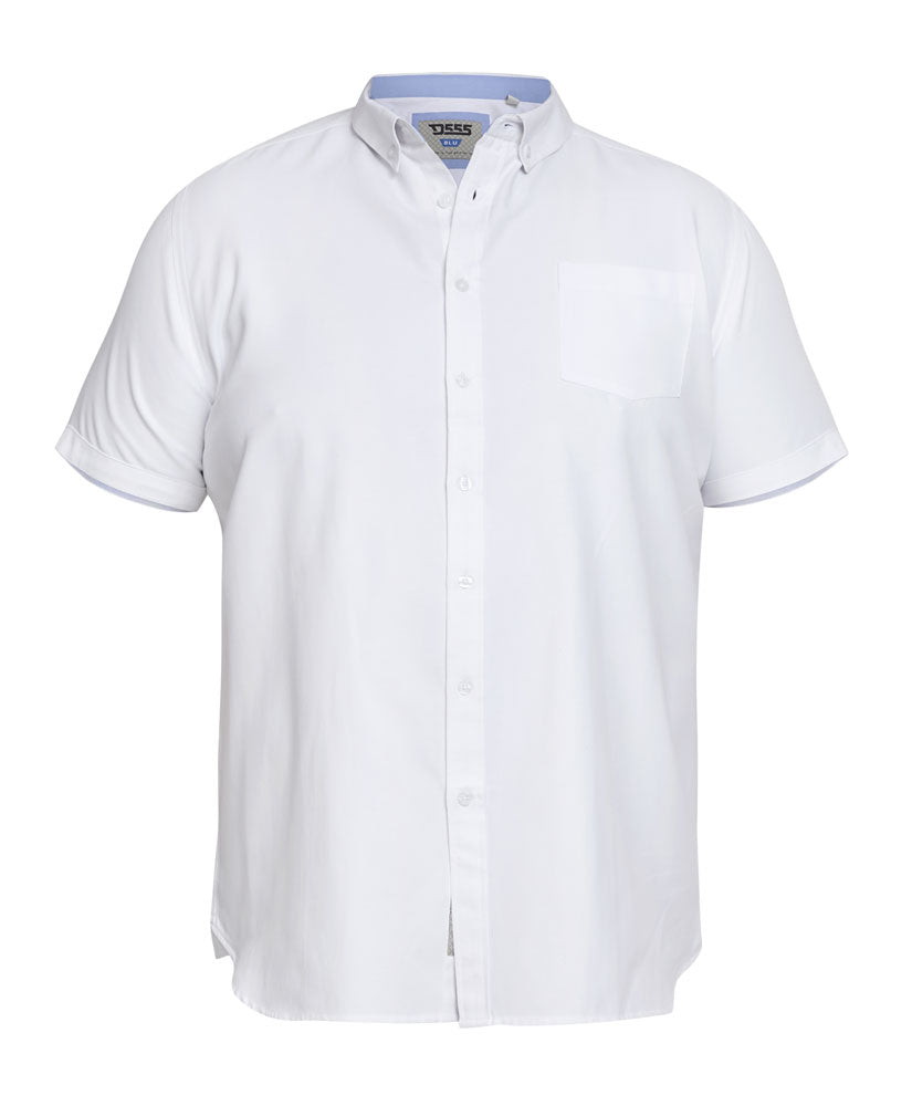 D555 Men's Plus Size JAMES Oxford Short Sleeve Shirt in 5 Colours 2XL to 8XL