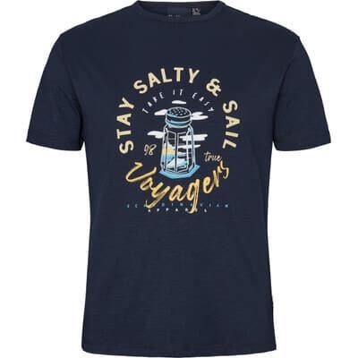 North 56*4 Men's Plus Size Premium Cotton Stay Salty Short Sleeve Tee Shirt (21123B) in Navy EUXXL-EU8XL