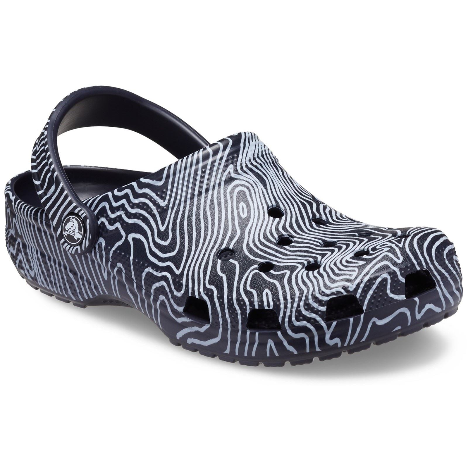 Crocs Unisex's Adult Classic Topographic Clog in Deep Navy/Multi 6 to 12