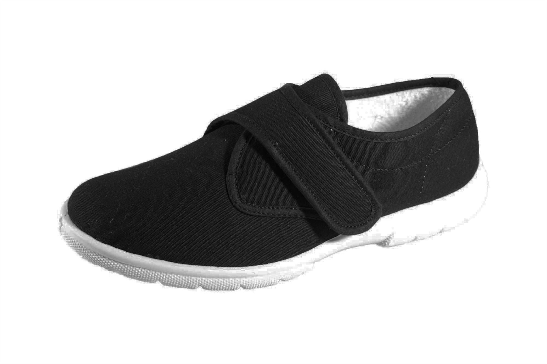 DB's V Fit Single Strap Velcro Touch House Shoes in Black (Cannock) In Size UK7 to UK9