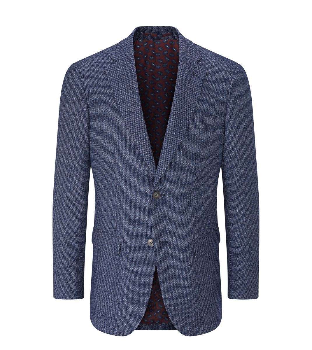 Skopes Tailored Fit Cole Jacket For Men in Navy Textured Weave, 36S-62L