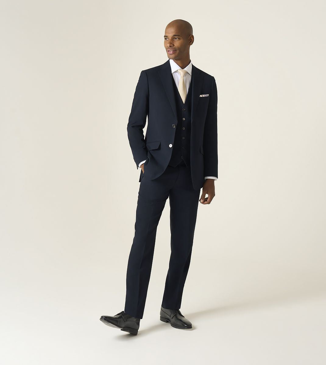 Skopes Harcourt Suit Waistcoat For Men in Navy Ink Tweed Effect, 36R-62R