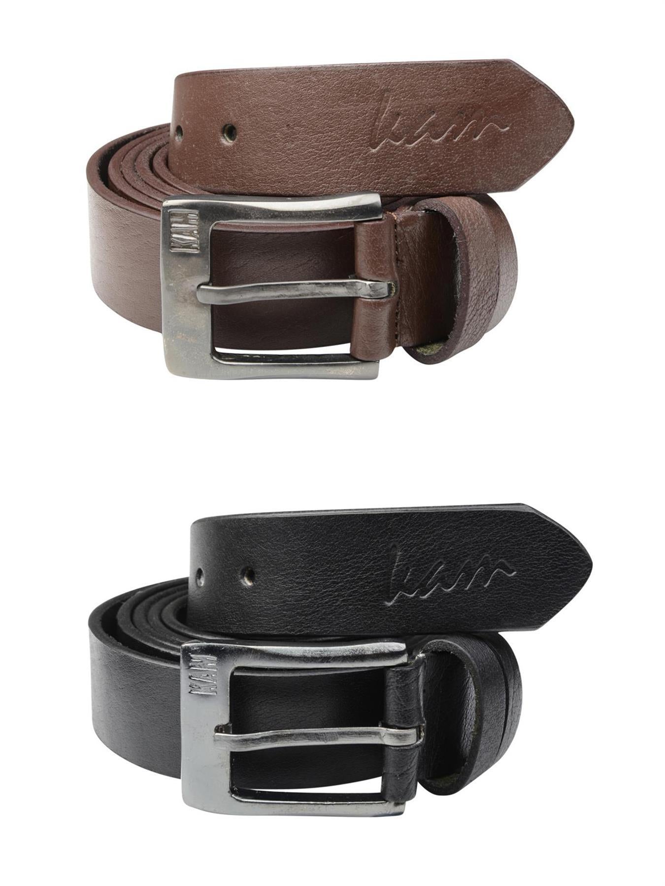 KAM Men's Leather Belt (913) Size 40 - 70, Black, Brown