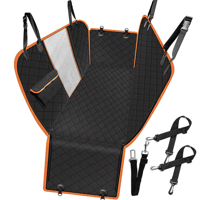 Dog Car Seat Cover View Mesh Pet Carrier Hammock Safety Protector Car Rear BackSeat Mat With Zipper And Pocket For Travel