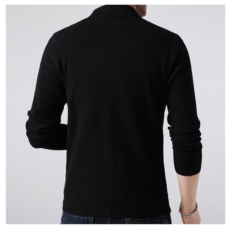 Lapel Cardigan Men's Wool Sweater
