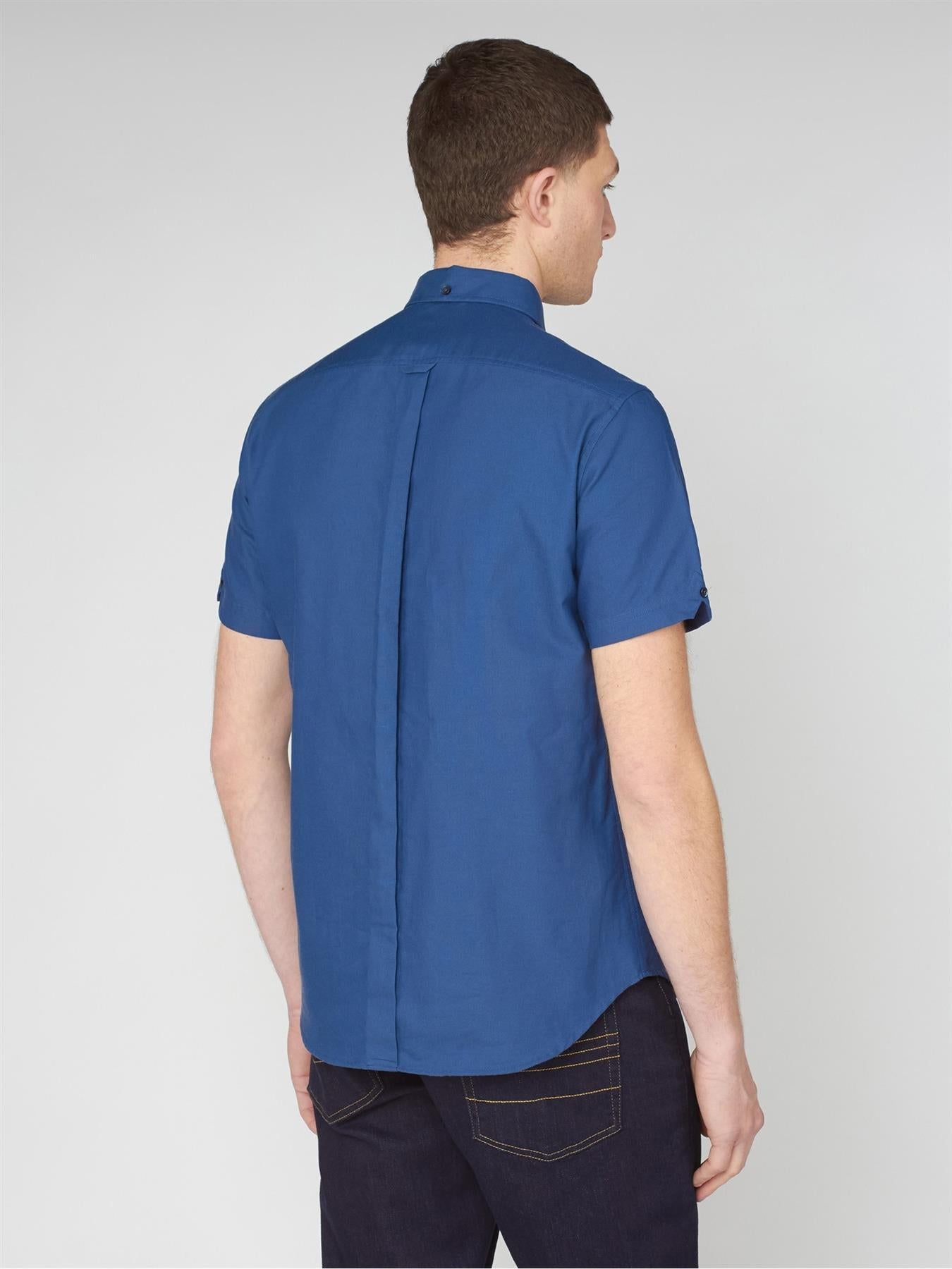 Ben Sherman Mens Big Size Short Sleeve Organic Cotton Oxford Shirt (65095) 2XL-5XL, 4 Colours