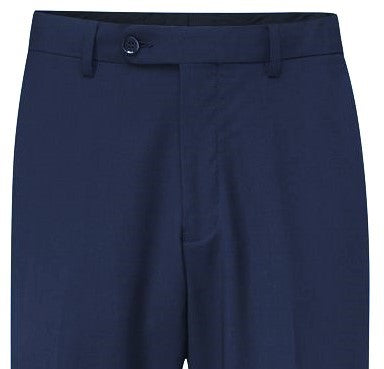 SCOTT Classic Fit Wool Blend Flat Front Suit Trousers in Navy Size 30 - 56