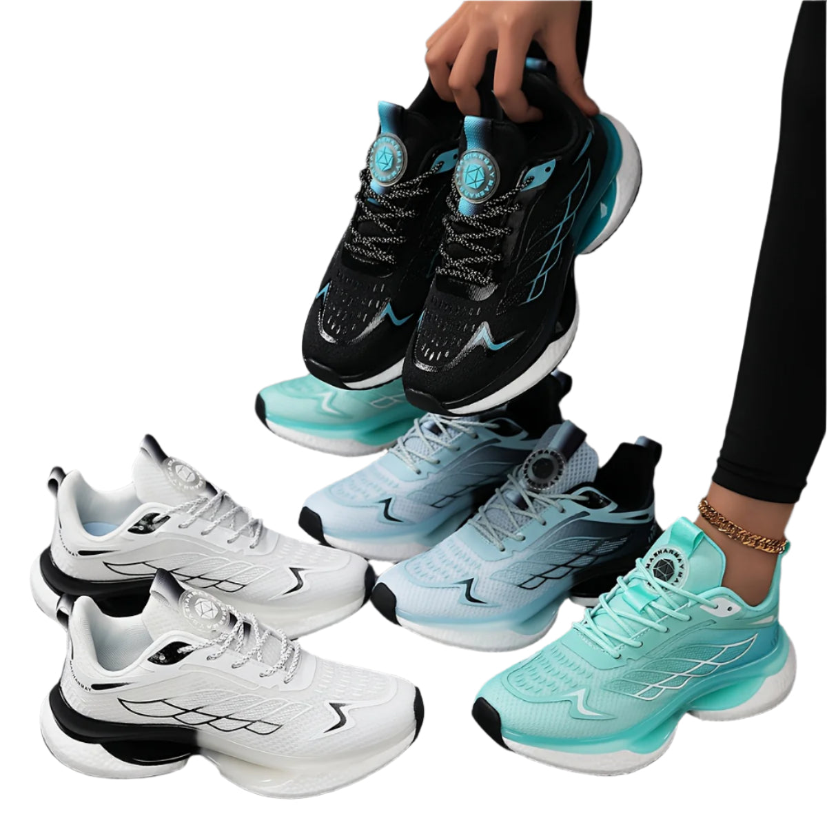 Lightweight Breathable Mesh Running Shoes with Shock Absorption, Non-Slip Sole