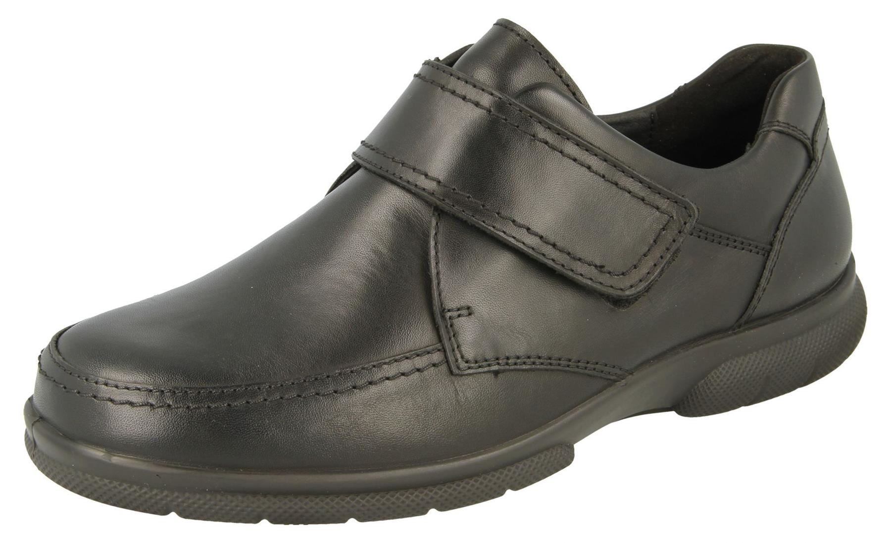 DB Mens Extra Wide Fit Touch Strap Leather Shoes in Brown Size 14