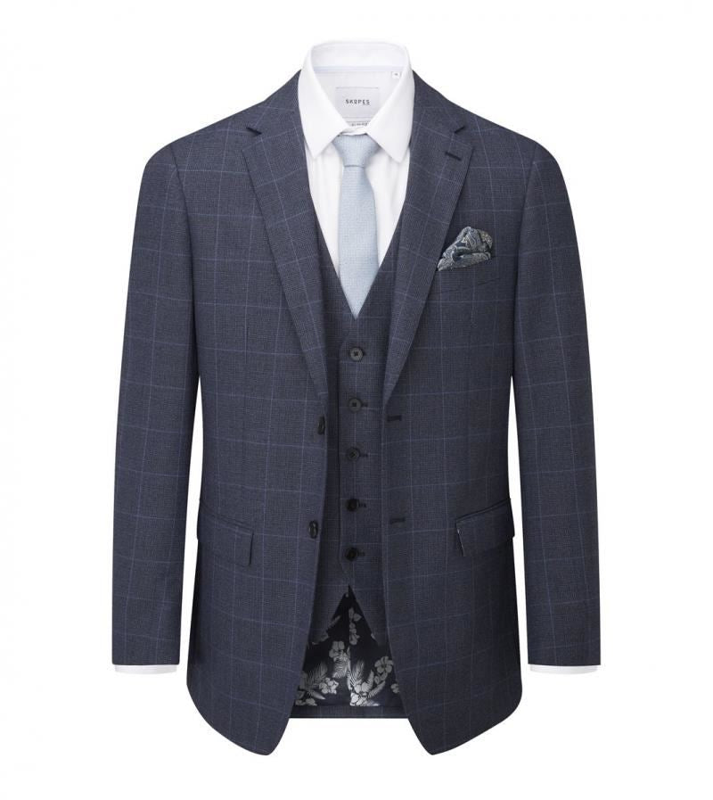 Skopes Tailored Fit Men's Anello Suit Jacket in Blue 34 to 62