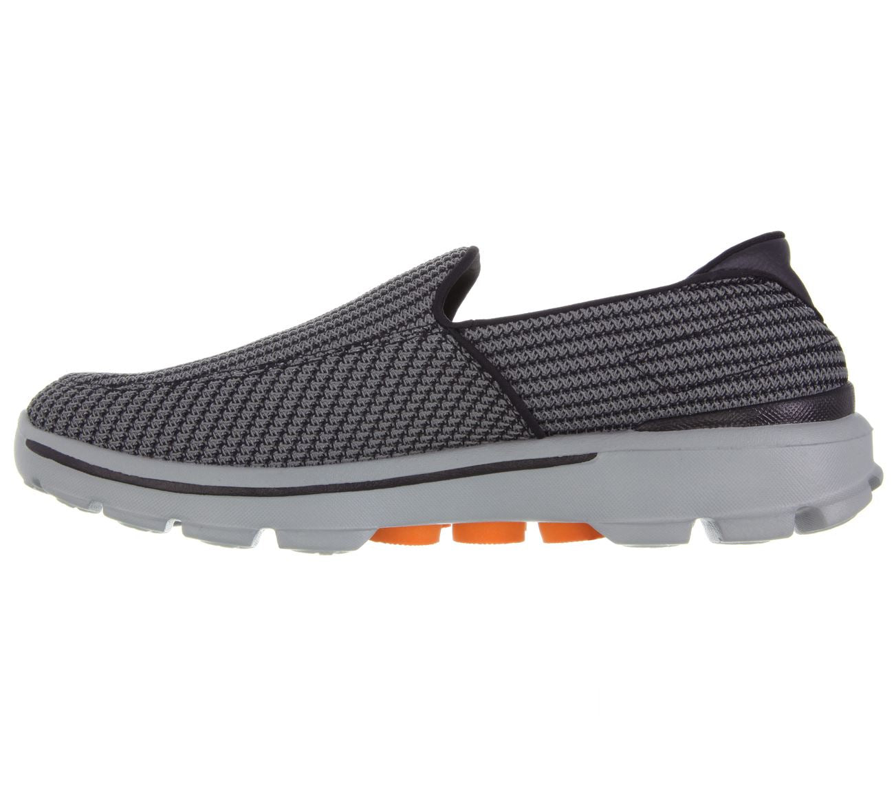 SKECHERS Men's Gowalk3 Athletic Walking/Running Trainers in Charcoal/Orange, Size UK6 to UK13