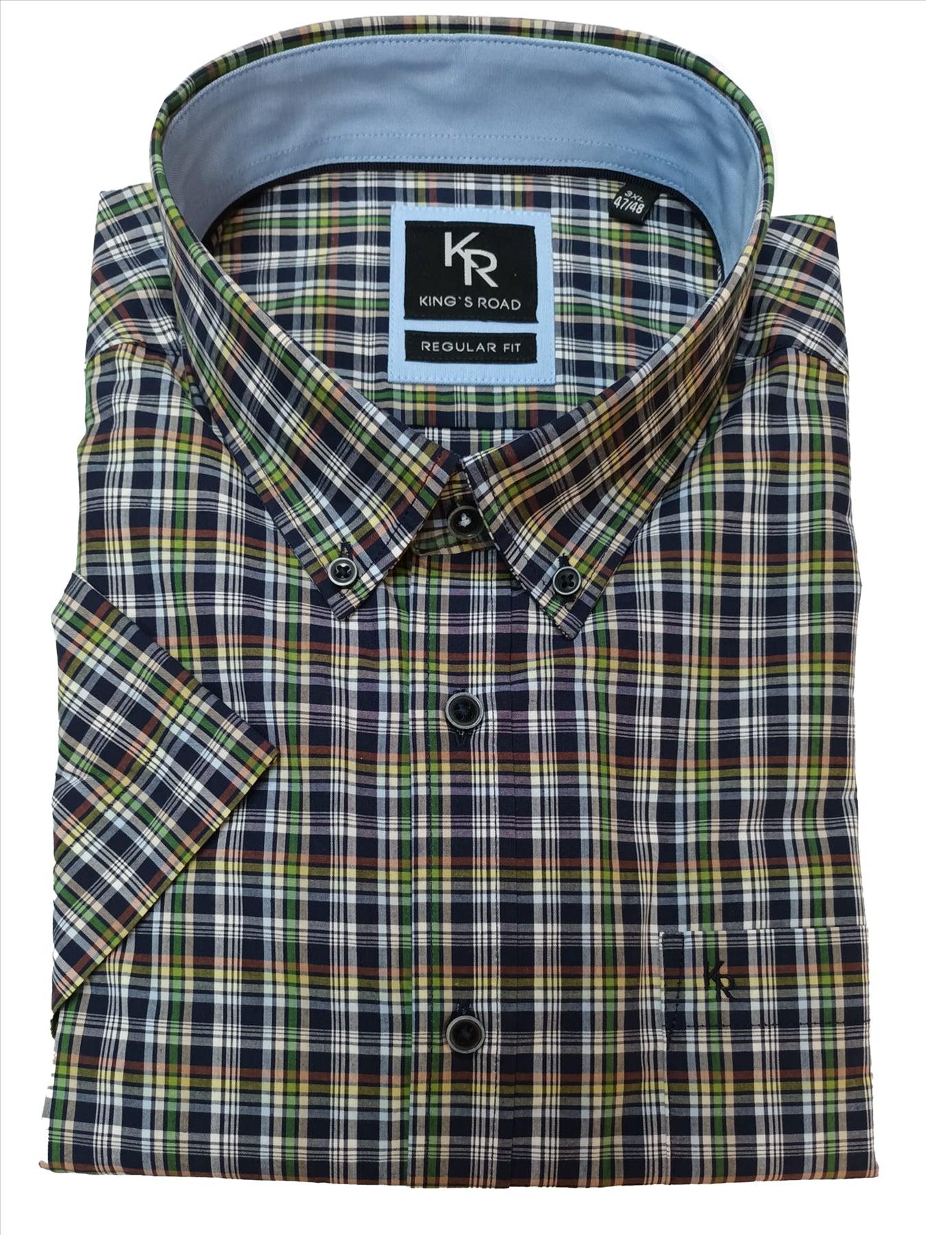 KING'S ROAD Men's UNORWICH (111011) Plus Size Premium Brand Shirt Green 3XL to 7XL