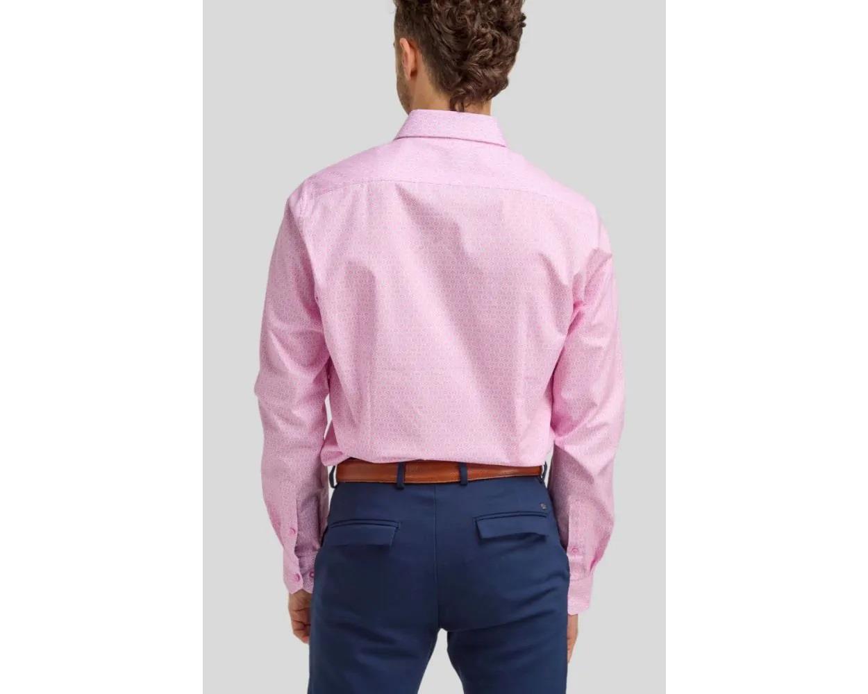 Double Two Moroccan Print Formal Long Sleeve Shirt For Men's (GS4242) in Collar Size 15 to 23, 2 Colours