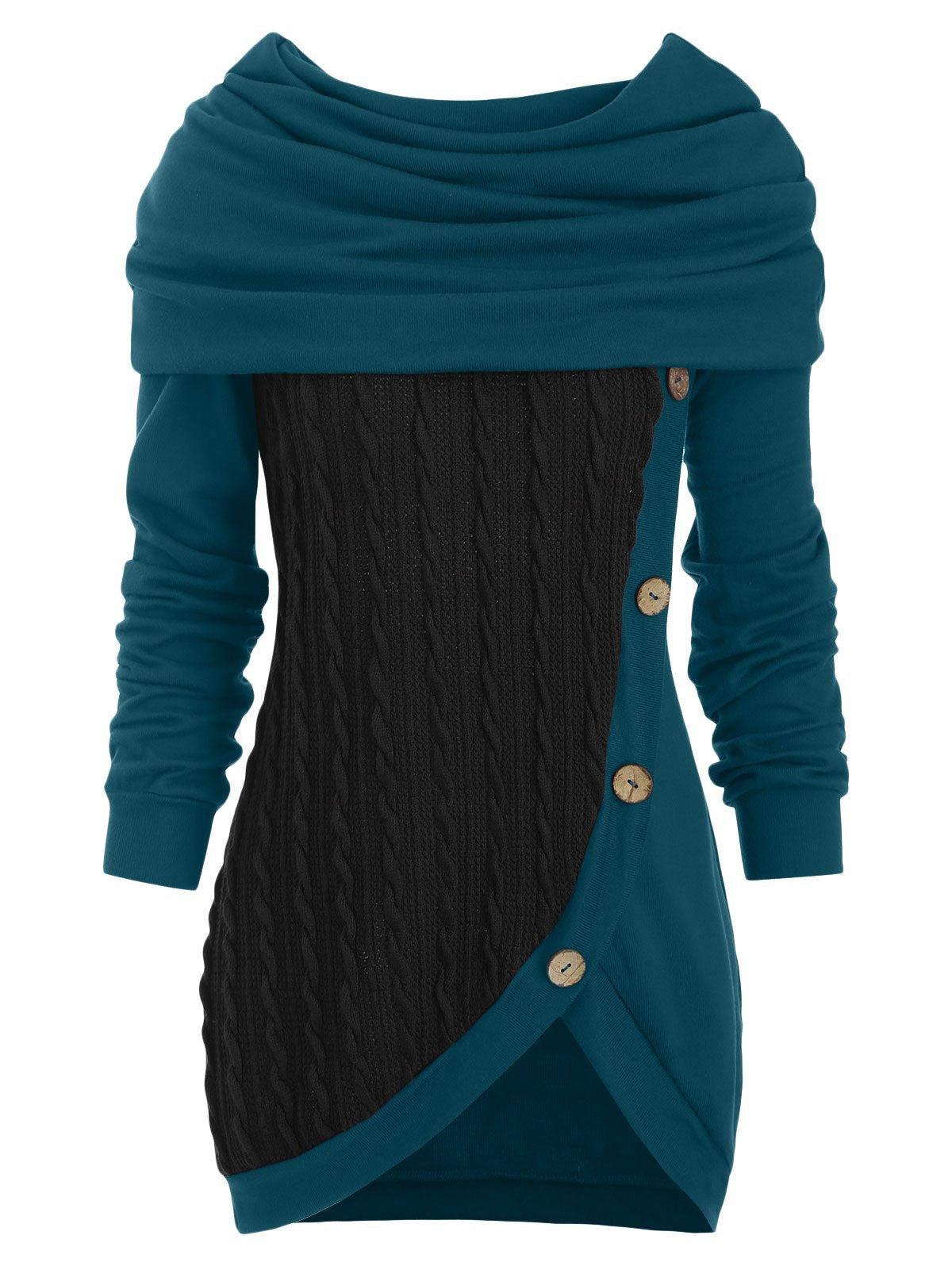 Pile pile collar hooded sweater