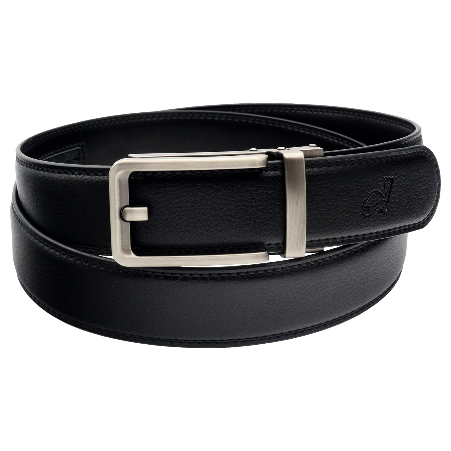 QHA Mens Ratchet Leather Belt Automatic Buckle 35mm Wide Q35