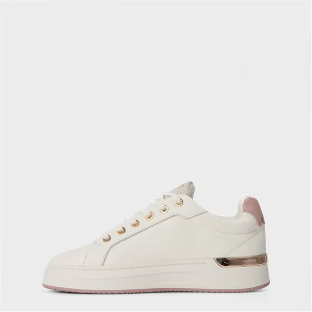 Mallet GRFTR Low Trainers Women’s White Pink Leather Sneakers