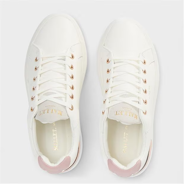 Mallet GRFTR Low Trainers Women’s White Pink Leather Sneakers