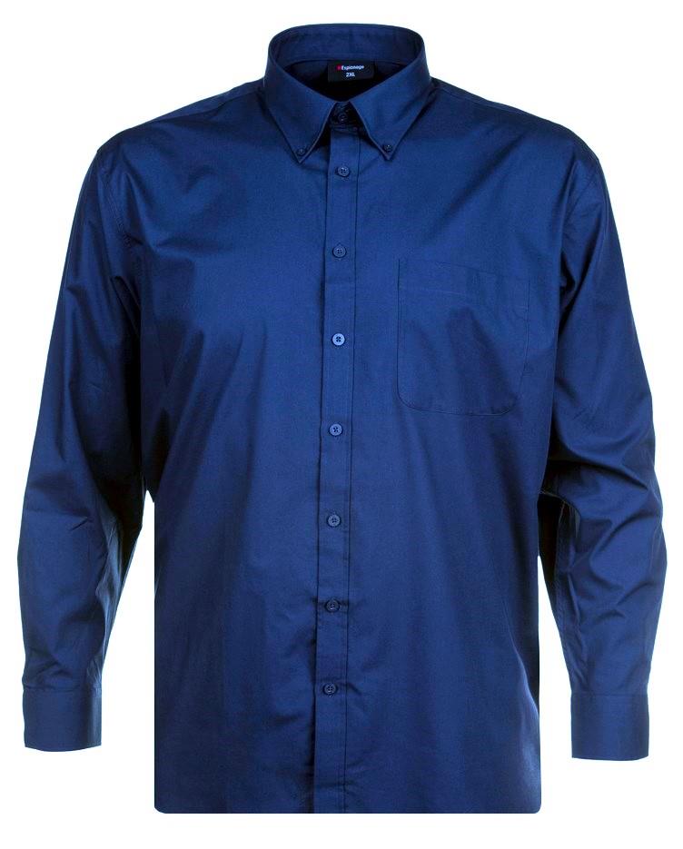 Espionage Big Size Mens Cotton Rich Long Sleeve Plain Shirt (150) 2XL - 8XL, 7 Colours
