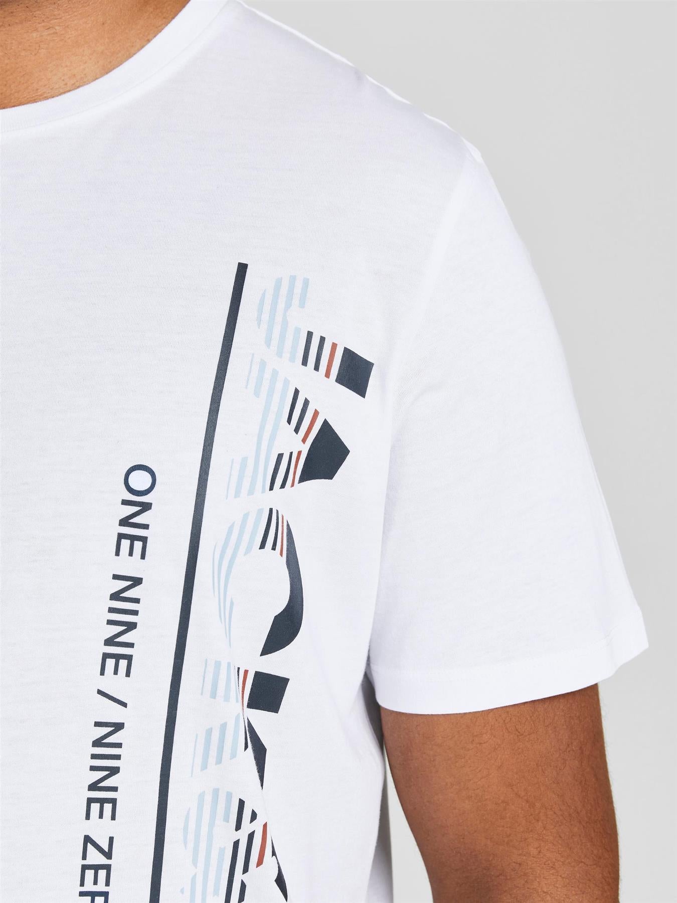 Jack & Jones Casual Fit Size Men's Short Sleeve Printed Crew Neck Tee in Size 1XL-6XL, 2 Colours