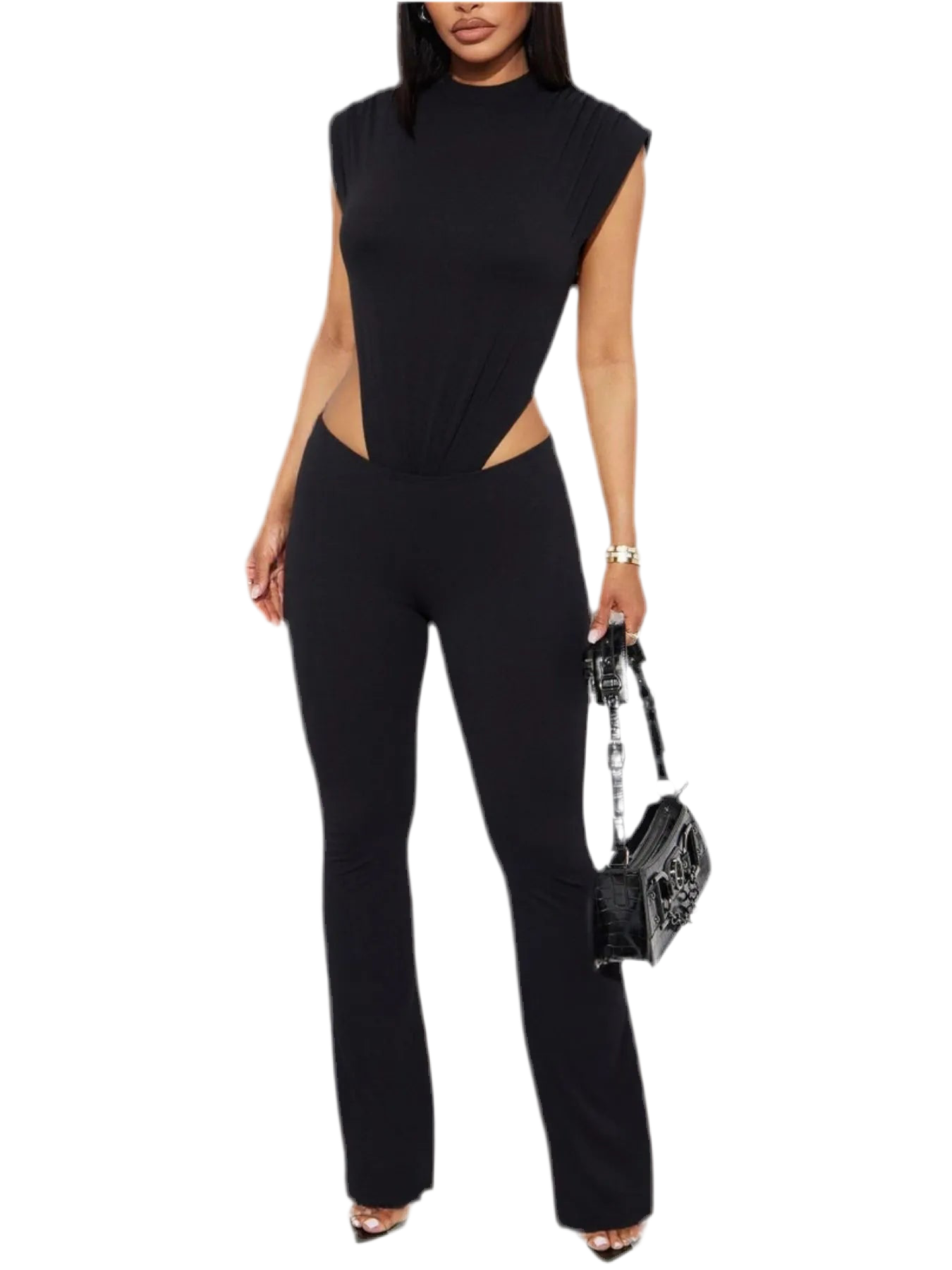 Cutout sleeveless bodysuit and pants set