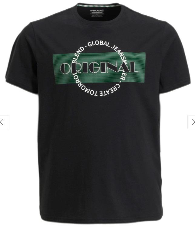 Blend Short Sleeve T-Shirt for Men's (20717096) Black, 2XL-6XL