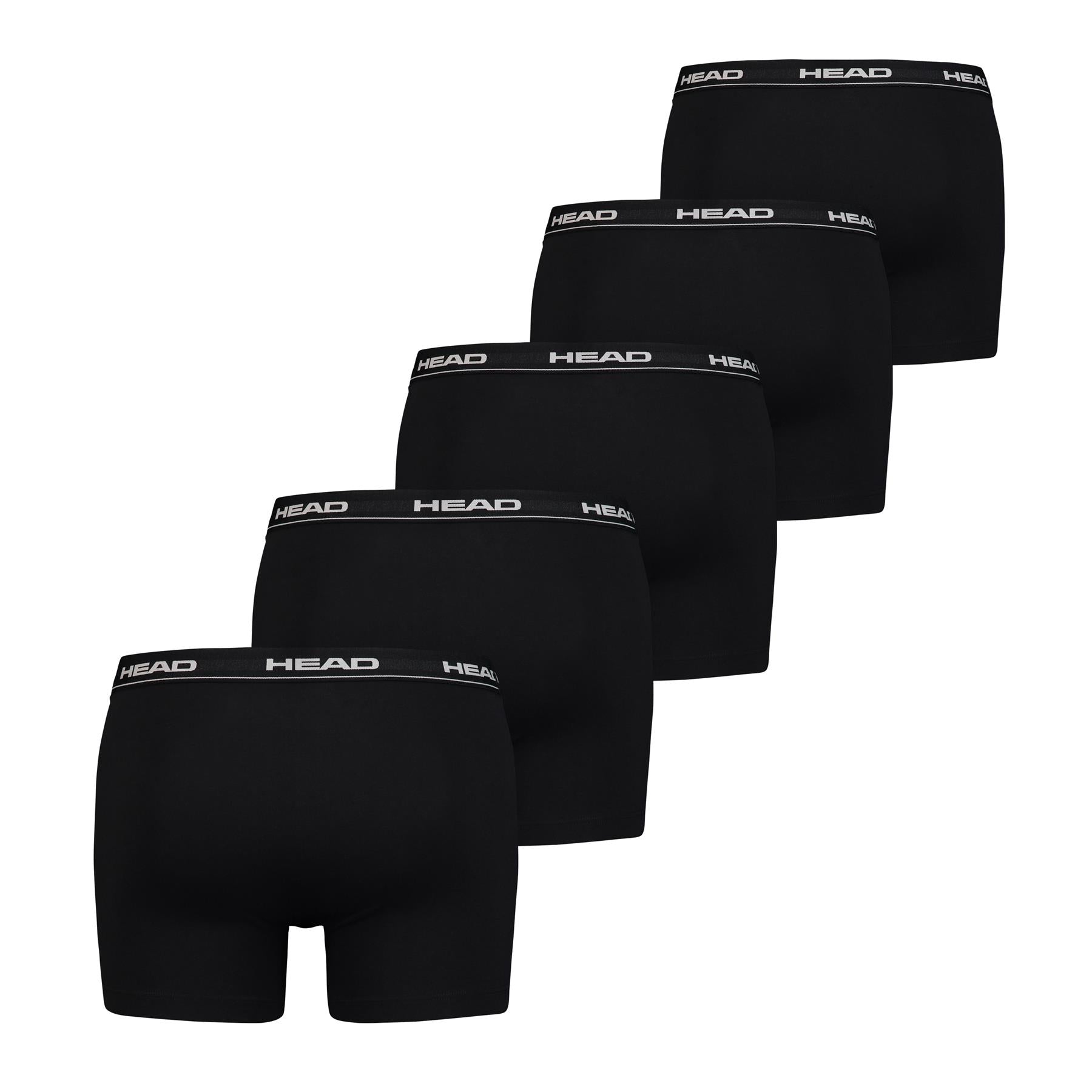 Head Men's Cotton Jersey 5 Pack Ribbed Boxer Shorts, S-XL