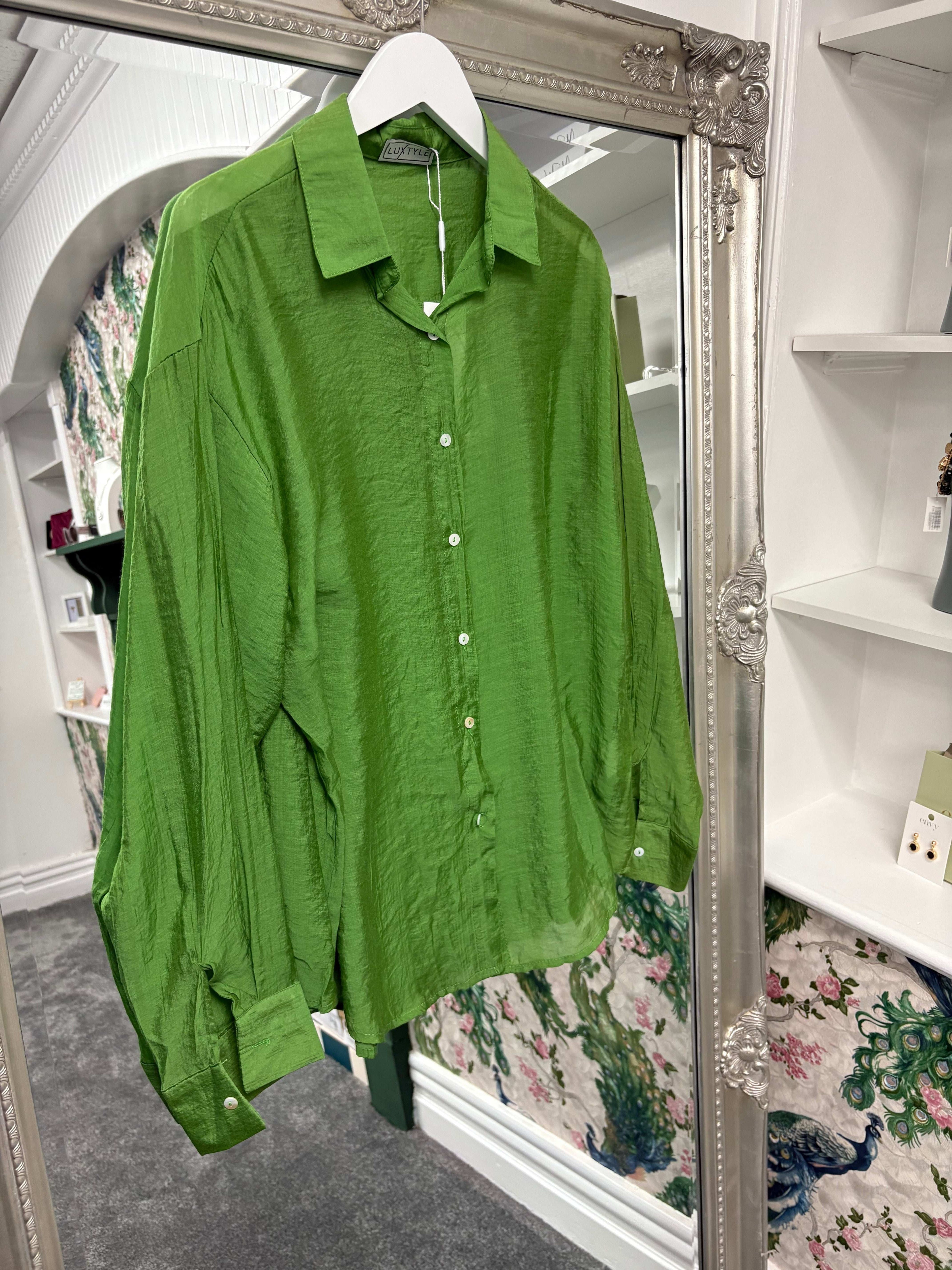 Luxtyle Women’s Rayon Shirt | Lightweight Button Down | One Size 8–18 | 5 Colours