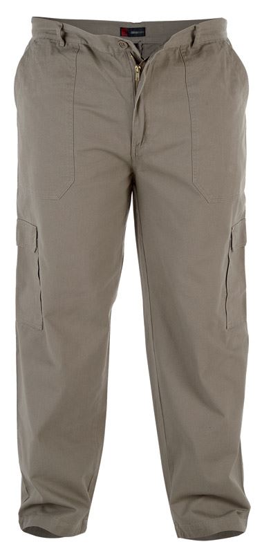 DUKE LONDON RELAXED FIT PURE COTTON 6 POCKET COMBAT/CARGO TROUSER IN SAND WAIST 42 TO 60" & INSIDELEG 30/32/34"