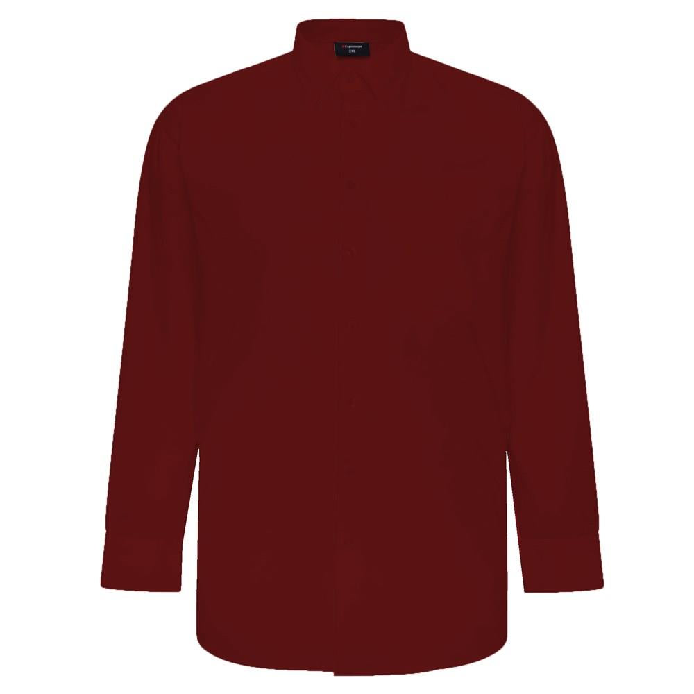 Espionage Big Size Mens Cotton Rich Long Sleeve Plain Shirt (150) 2XL - 8XL, 7 Colours
