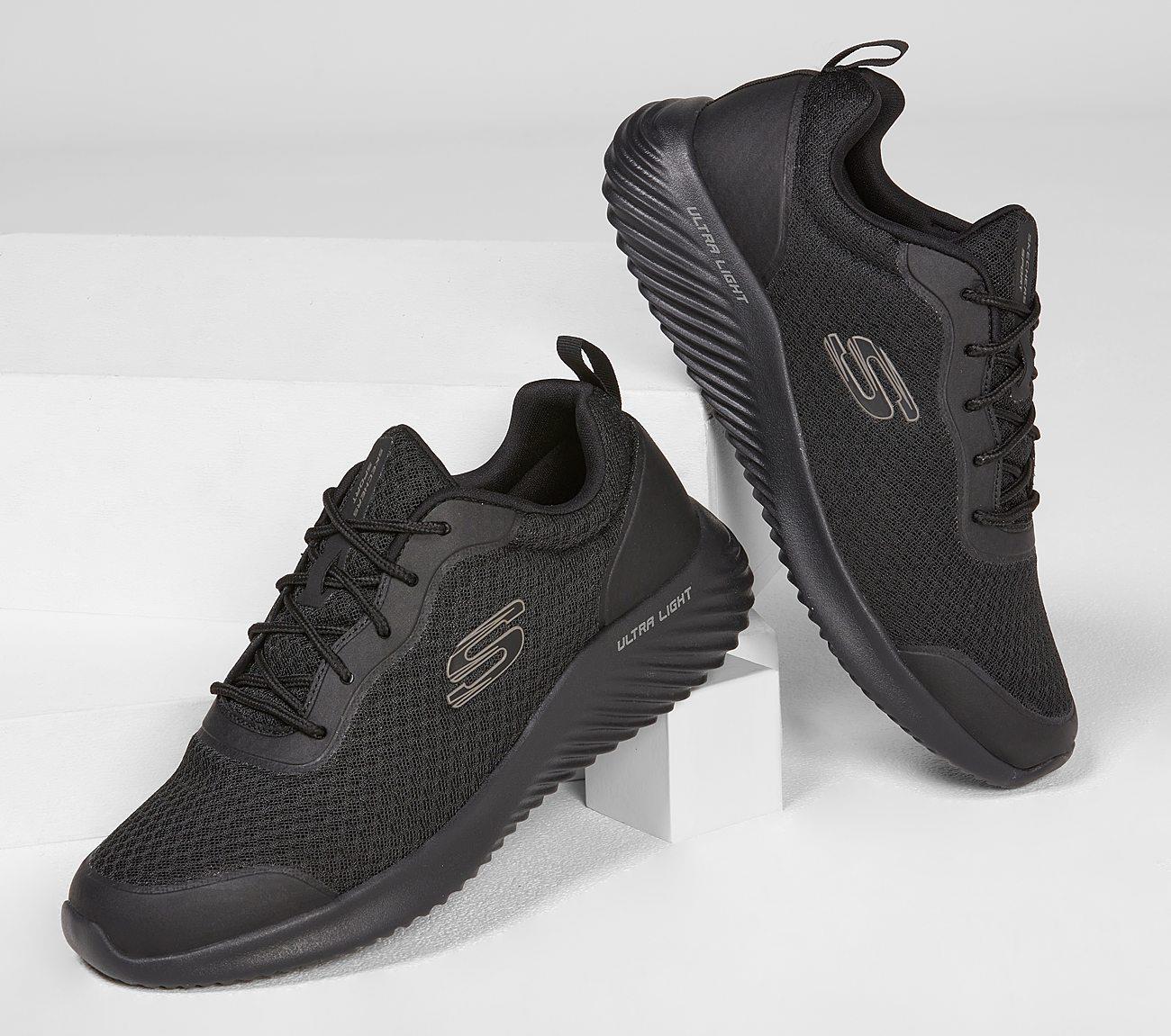 SKECHERS Men's Bounder - Voltis Running/Walking Trainers in Black