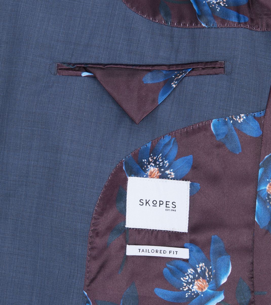Skopes Remo Wool Rich Suit Tailored Fit Jacket For Men in Blue, 36S-62L
