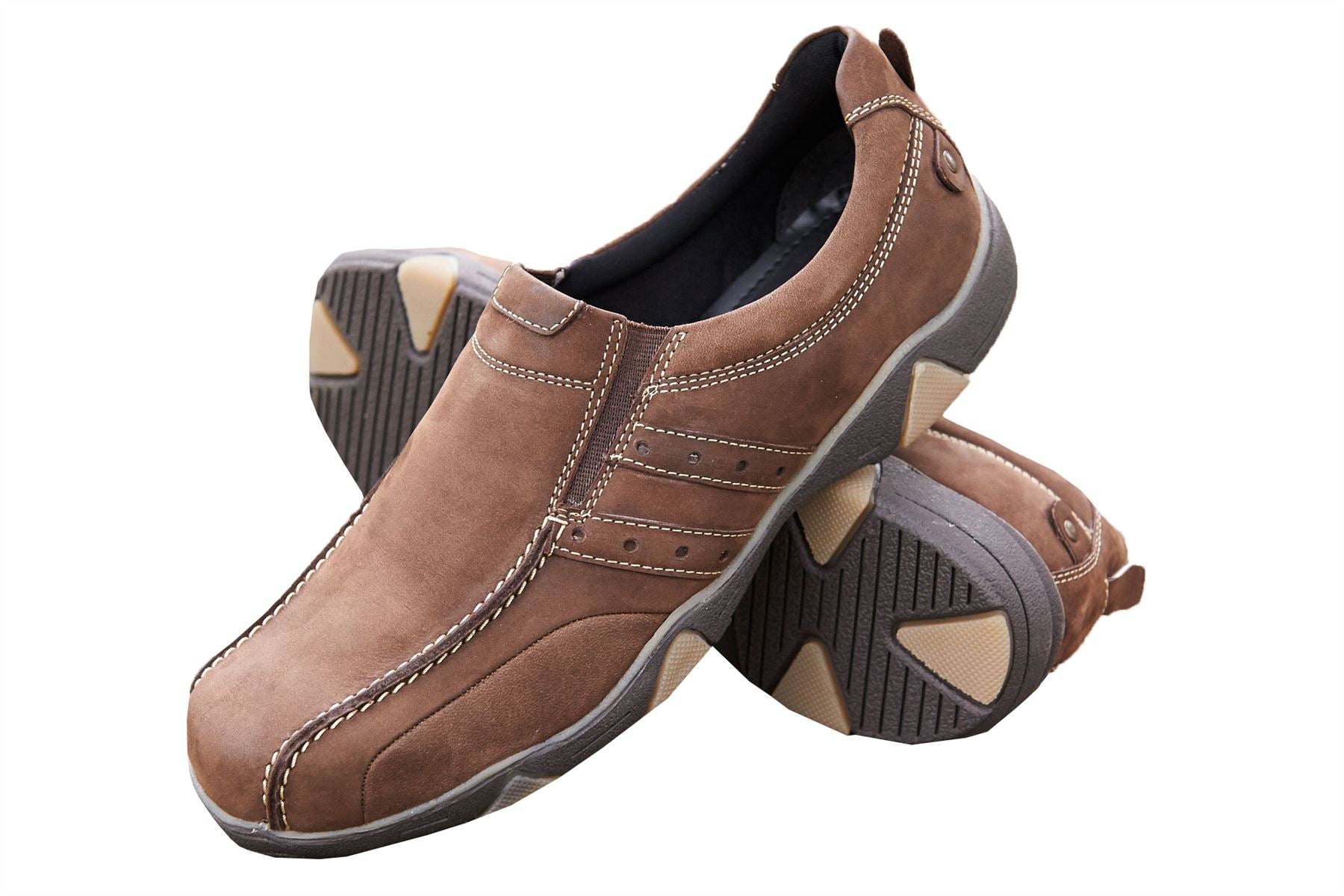 DB's Men's Extra Wide and Deep Shoes in 2V fit (2E-4E) in Nubuck Brown in Size UK7 & UK8