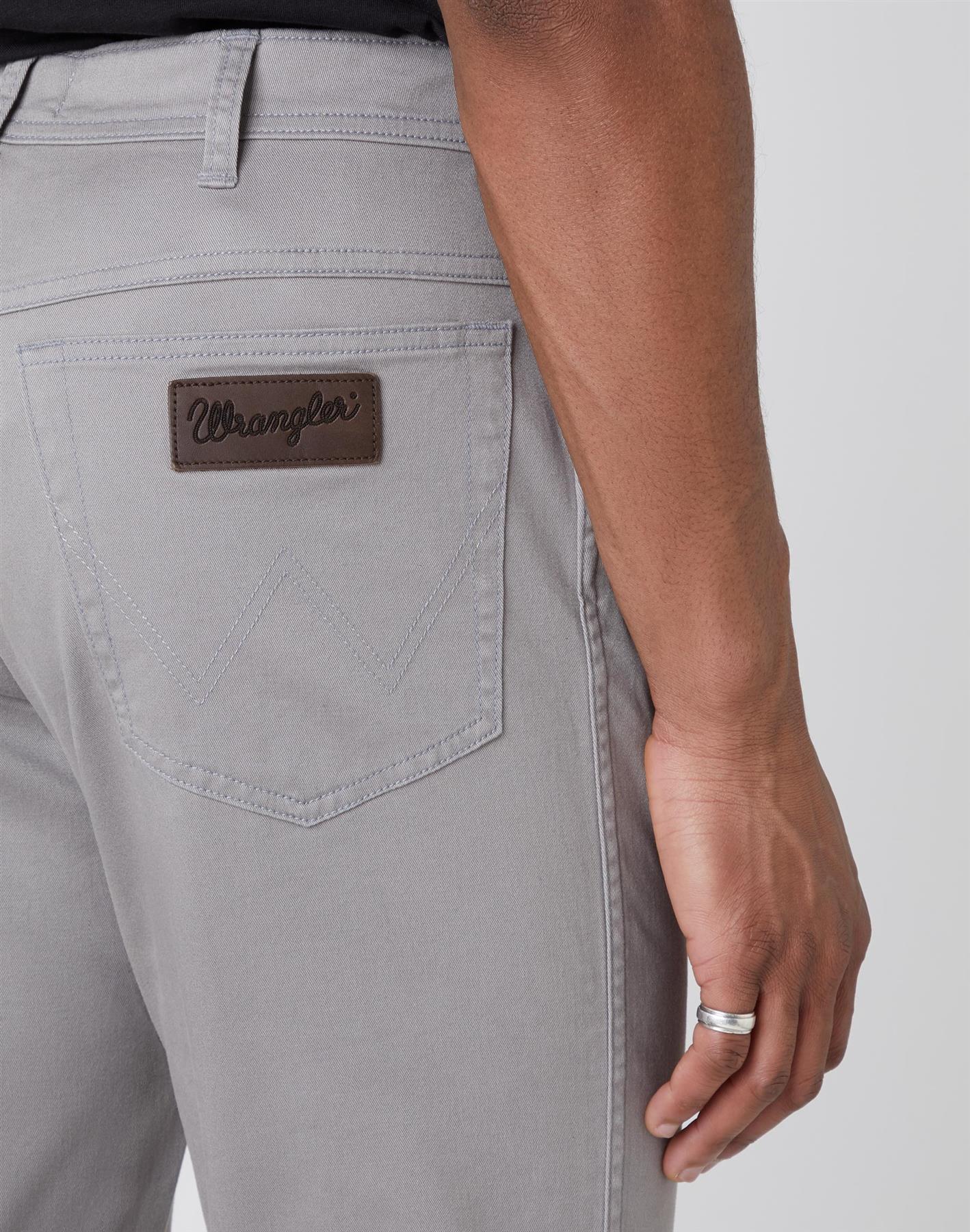 Wrangler Mens Texas Slim Shale Grey Trousers